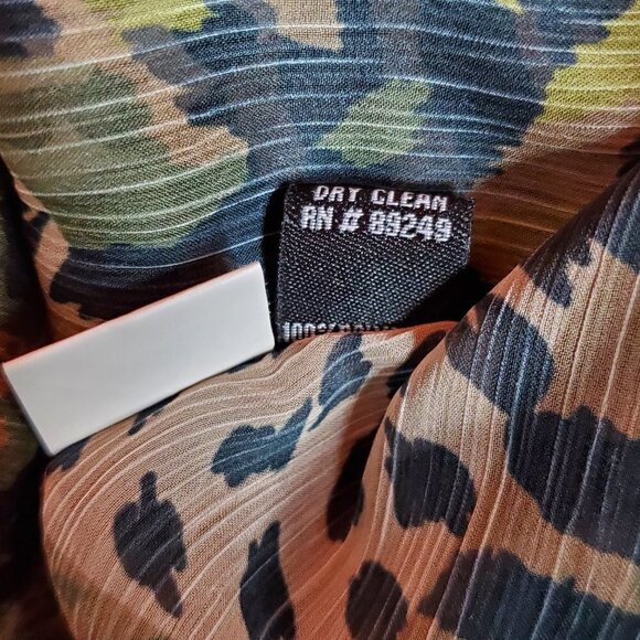 🏆166 Lynn Ritchie Animal Print Sheer Cinched Tunic Top - Picture 7 of 7